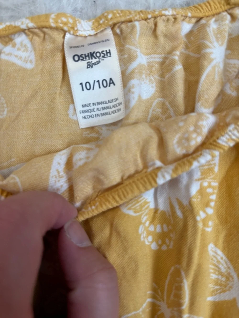 OshKosh B'gosh Girls Mustard Yellow Cottagecore Butterfly Print Sundress